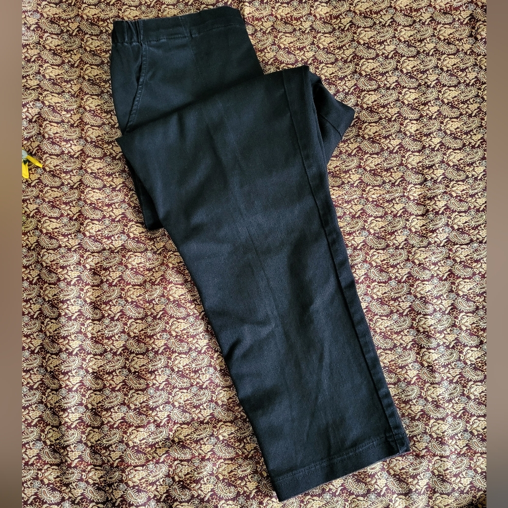 Women's Black Pants Business Casual Large Short Petite pockets Croft & Barrow